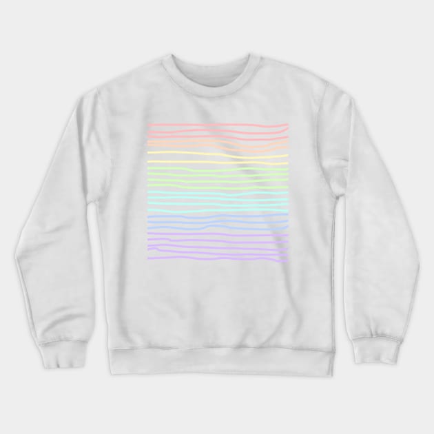 Pastel Rainbow Hand Drawn Lines - Lighter Crewneck Sweatshirt by Whoopsidoodle